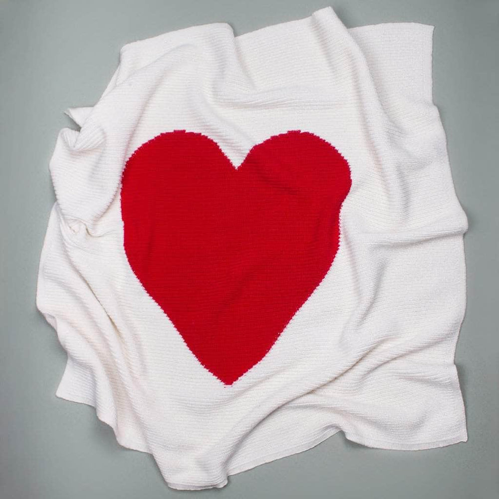 Cotton Baby Blankets - Heart - Red