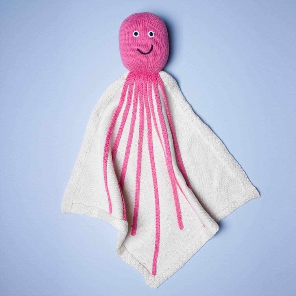 Estella Loveys, Blankets & Accessories Pink Octopus Baby Soother | 14" x 14"