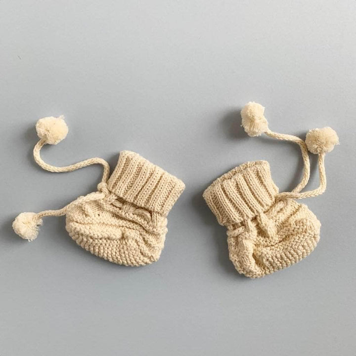 Cream baby booties best sale